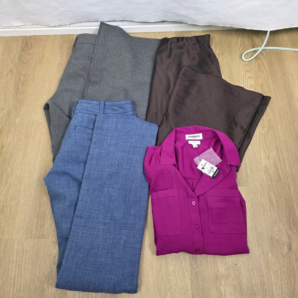 Womens 4pc Office Bundle Express NWT Heartloom Satin Skirt NY&Co Dress Pants